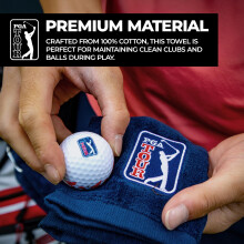 PGA TOUR Golf Towel - 100% Cotton, Large 16.5" (41.9cm) x 19" (48.3cm), Trifold Design, Machine Washable, Ideal for Cleaning Clubs and Balls, Golf Ba