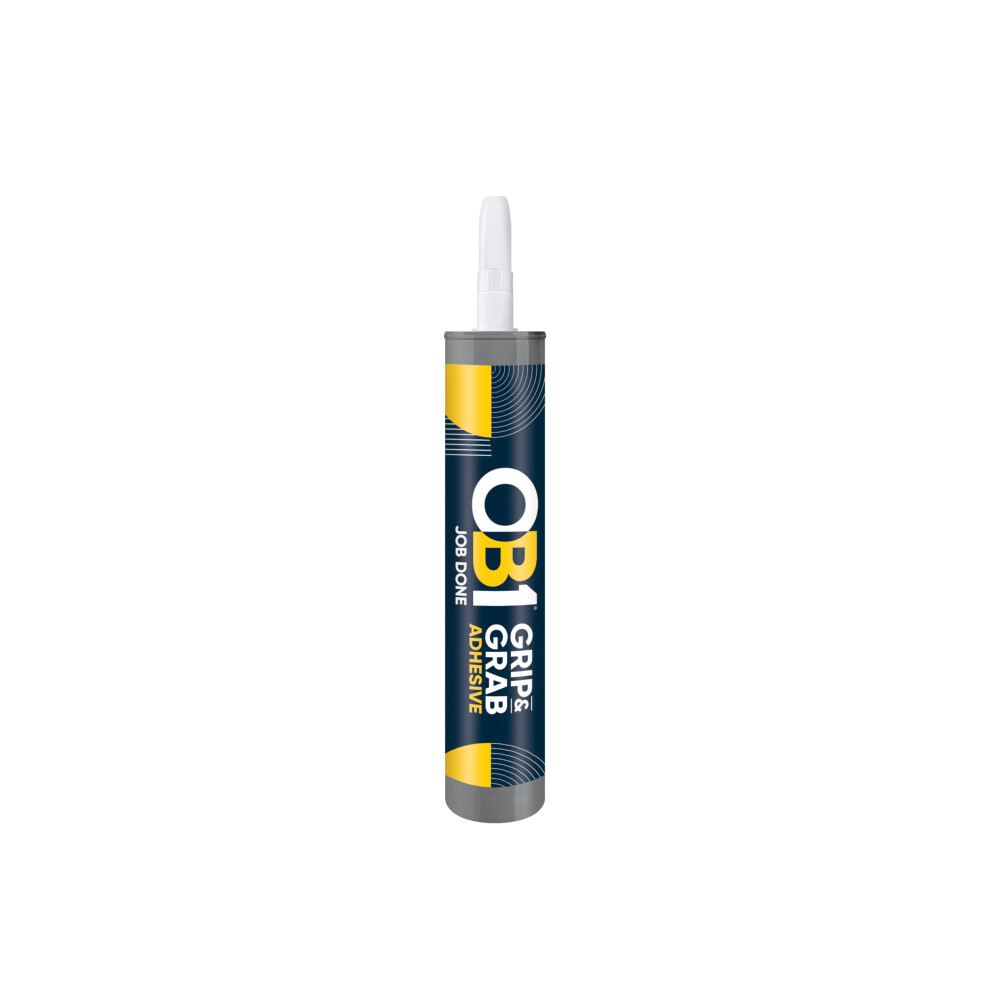 Ob1 Grip & Grab Adhesive White - Multi Surface High Grab Adhesive - Strong Instant Grab - No Nails Required - Weather Resistant - Food Safe Formula 5051226915901