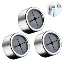 Redamancy Tea Towel Holder, 3 Pcs Towel Hooks, Round Self-Adhesive Hooks, Kitchen Hooks, Push in Suction Hand Towel Holder for Bathroom