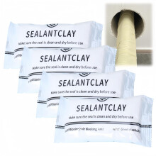 4-Pack White Waterproof Sealant Mastic,Air Conditioning Duct Seal,Repair Sealing Clay,White Moldable Putty,Quick Mending Mud for Drain Connection,Air