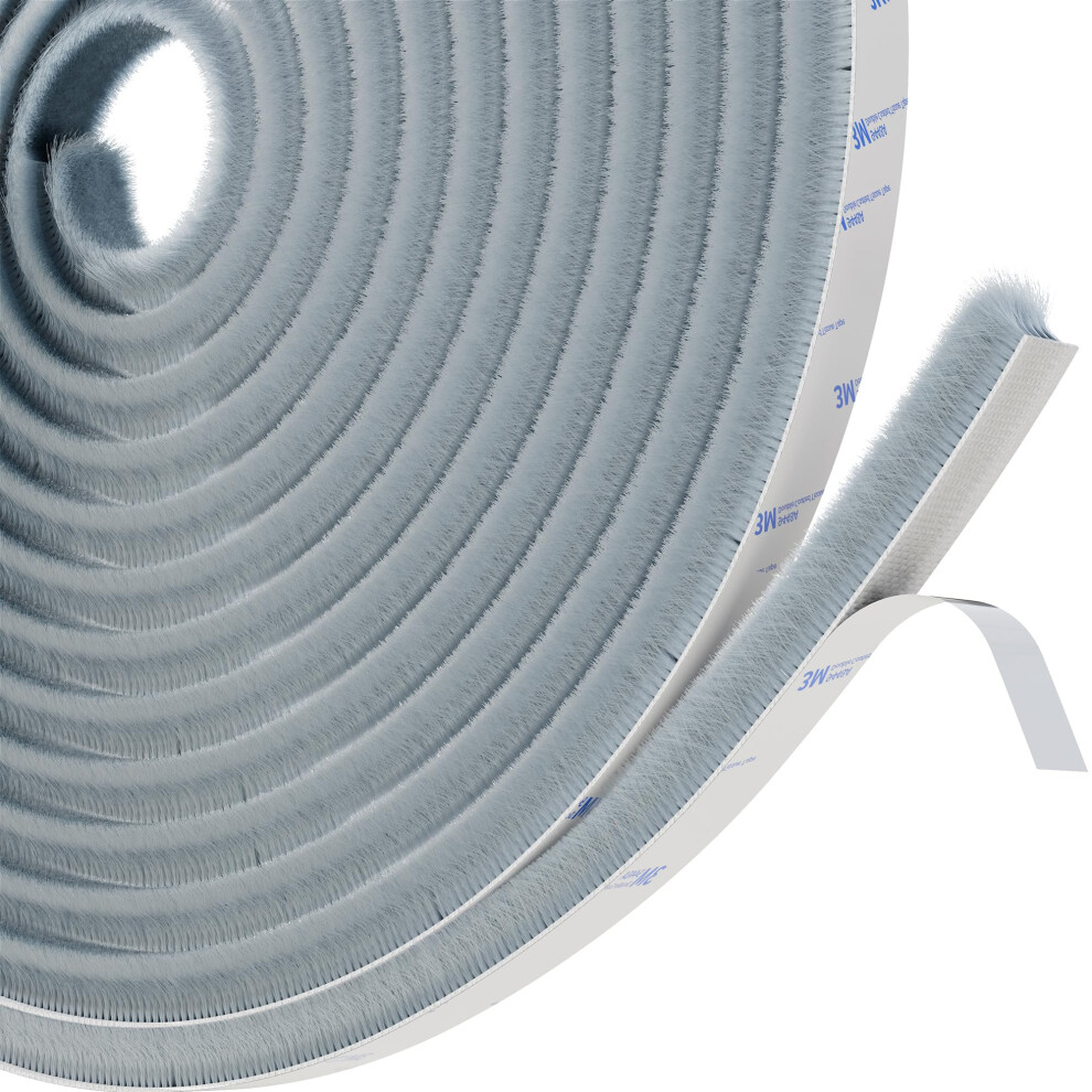 Hnnhome Draft Excluder For Doors, Self-Adhesive 5 Meter Brush Seal Strip, Draught Exclude For Sliding Doors, External Door, Window 5051226953576