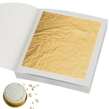 xQzit Edible Gold Leaf Sheets, 30 Pack, 4.33 x 4.33 cm – Genuine Gold Leaf for Cakes, Cake Decorating, Desserts & Chocolate