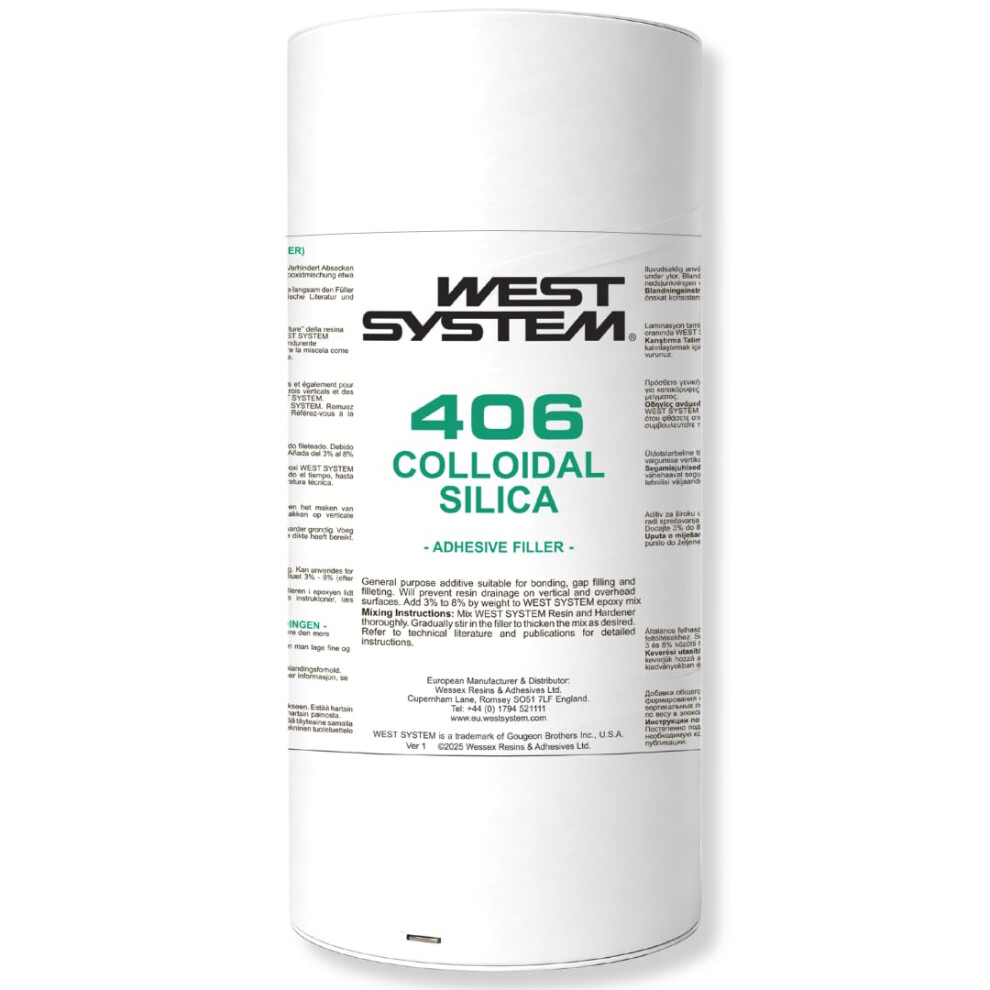 West System 406 Colloidal Silica Filler 275G - Thickens Epoxy For Wood, Marine & Fibreglass Repair - Waterproof 5051226972331