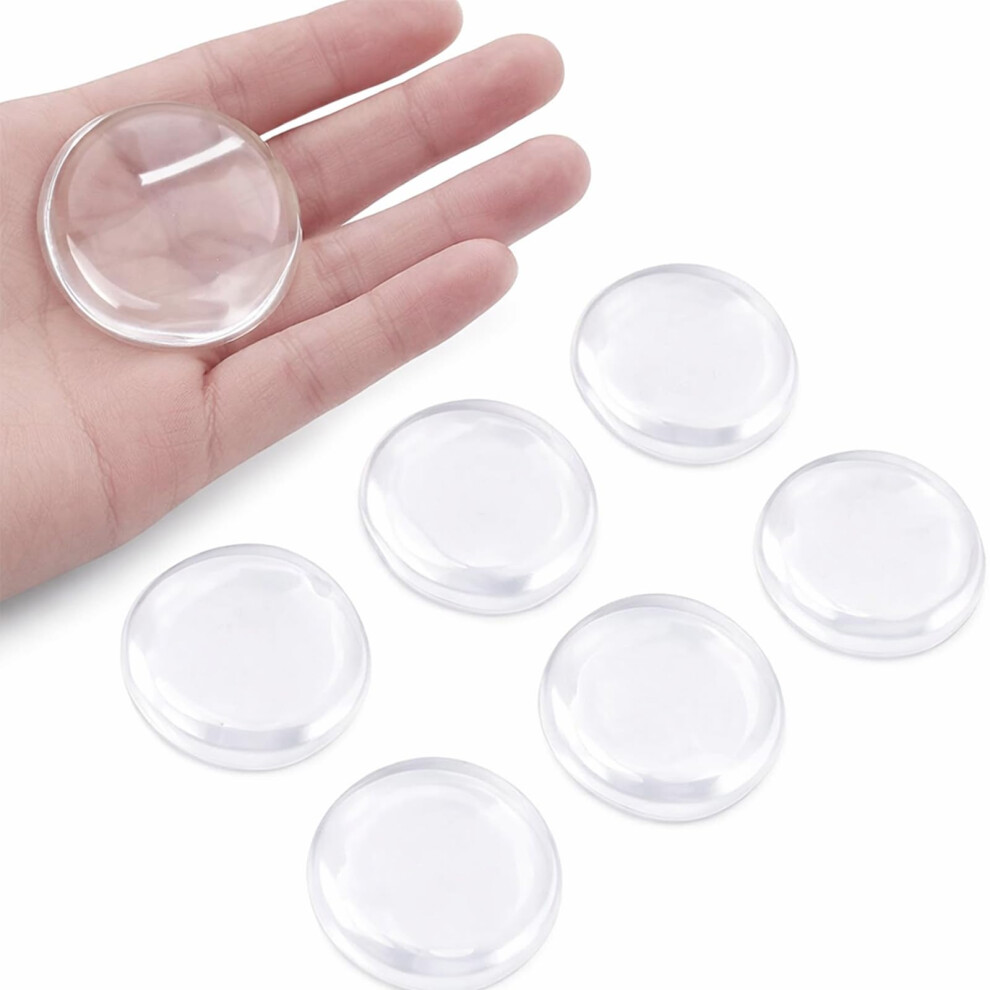 6Pcs Door Stopper, Silicone Transparent Round Door Handle Protectors, Self Adhesive Wall Protector Door Handle Stopper Bumper Pads 5051226941597