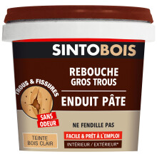 SINTO - Filler for large holes and cracks - Wood filler - Excellent adherence - Odourless - Easy and ready to use - Indoors & Outdoors - Will not spl