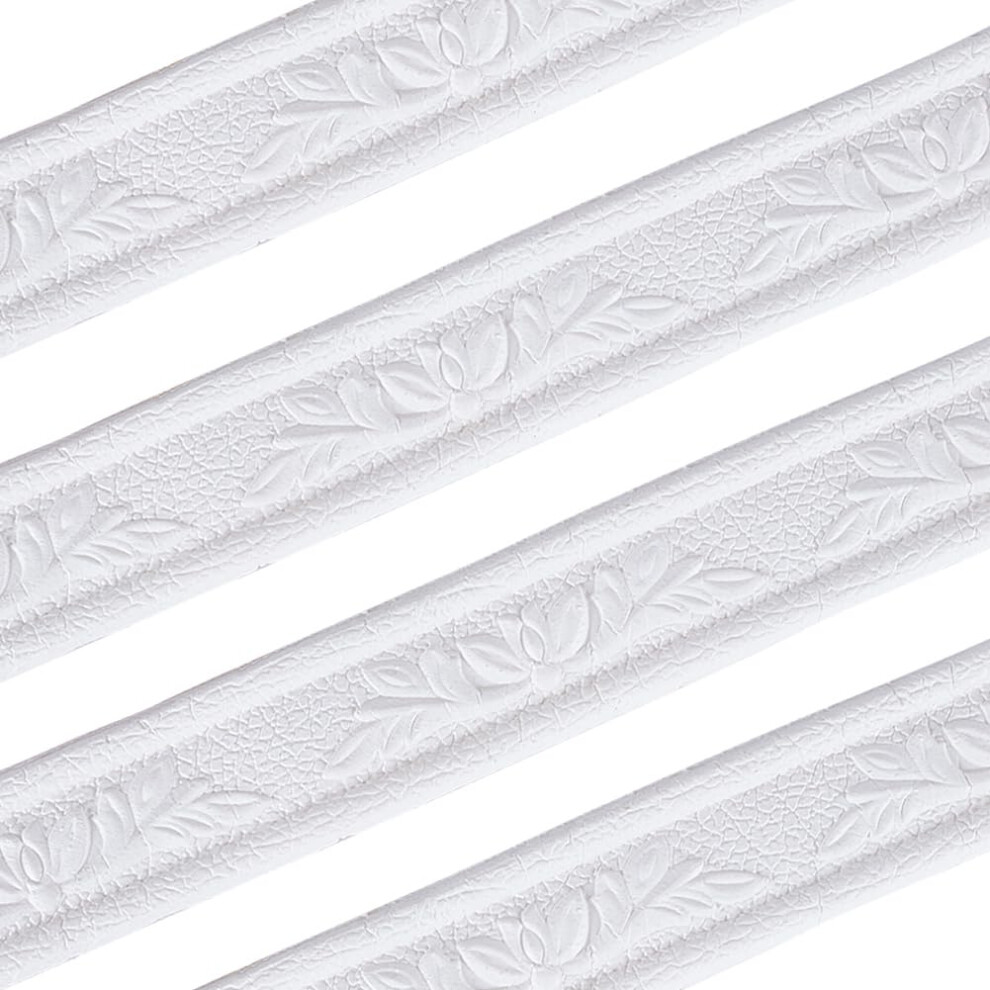 Gorgecraft 4.6M X 4Cm Crown Molding Peel And Stick Wallpaper Borders Self Adhesive White Flexible Moulding Trim Dado Rail Strips Sticky 3D Wall 5051226952784
