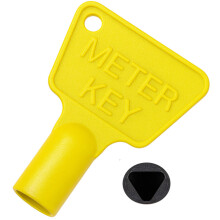 Howsehold Gas Meter Box Key Yellow [1 Key] Triangular Electric Utility Box Key Plastic Black Gas Meter Key for Reading