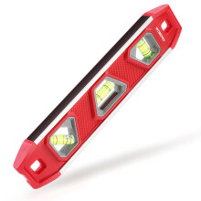 WORKPRO Magnetic Spirit Level 23 cm, Mini Spirit Level Magnetic Torpedo Level with 3 Vials 45/90/180, Impact-Resistant Block Level
