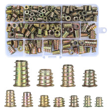 Threaded Insert Nuts, 230 Pcs Zinc Alloy Furniture Hex Socket Drive Screws, Assorted Screw-in