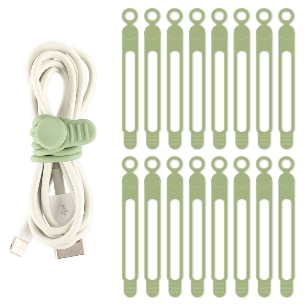 Tambee Cable Ties Reusable Silicone Cable Straps 16Pcs Cable Wire Ties Cable Cord Organizers For Earphone Phone Charger Audio Cable Computer 5051226945915