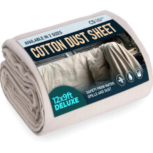 CS Extra Large Cotton Dust Sheets for Decorating 3.6 x 2.7m (12 x 9ft) Reusable