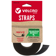 VELCRO Brand | Eco One-Wrap Reusable Straps | Reusable, Flexible & Versatile All Purpose Straps for Home Improvement | Black | 25mm x 3m