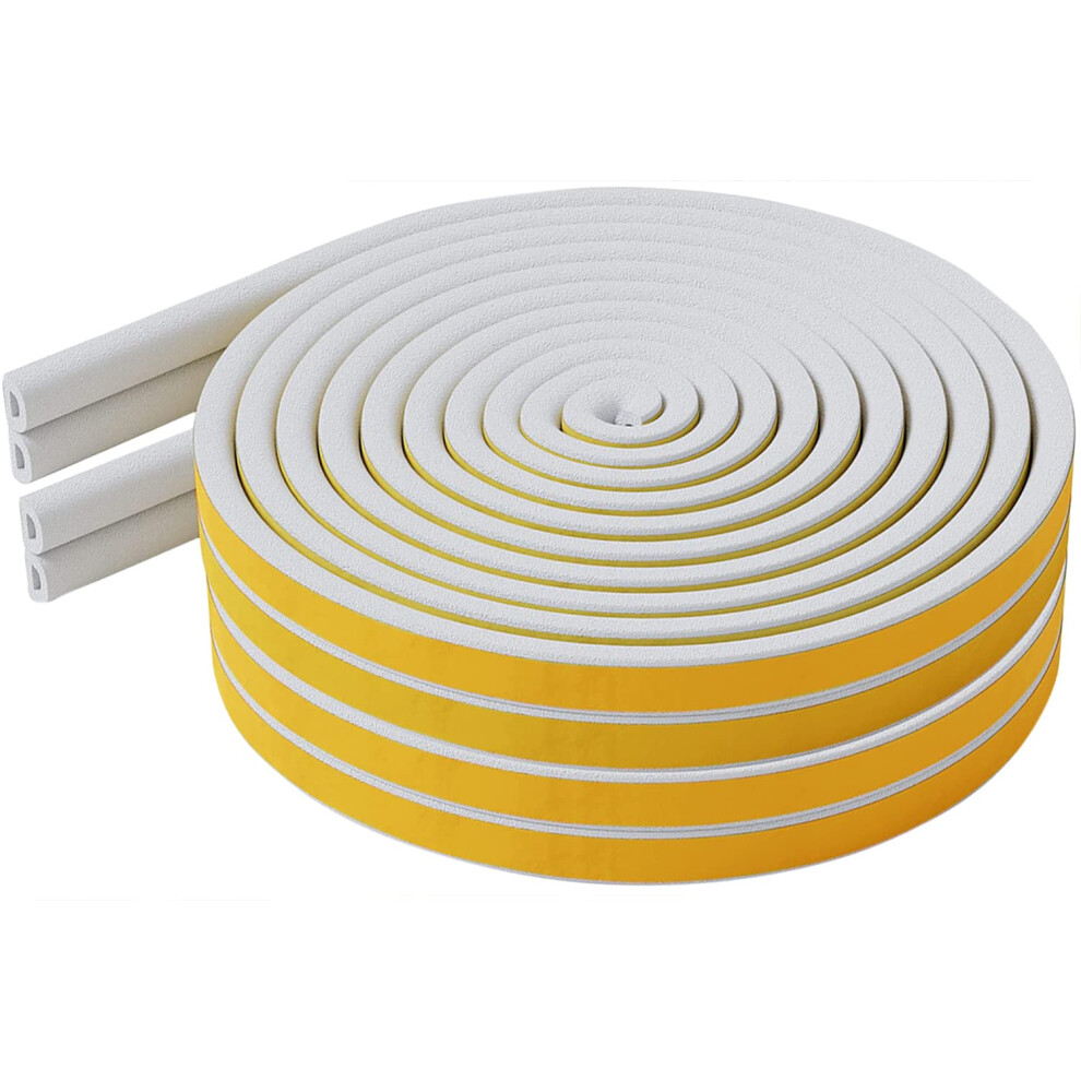 Draught Excluder Tape For Door Window, Self-Adhesive Weather Stripping, 20M Type D Sealing Foam Tape Strip Against Cold 5051226949692