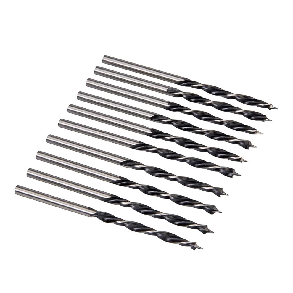 Foyscr 10 Piece 3Mm Brad Point Wood Drill Bits, Professional Carbon Steel, Clean Efficient Drilling 5051226980350