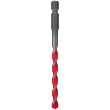 fischer 561647 D-U Hex Universal Drill Bit, 10mm, 10/90/150, for Brick/Wood/Tiles/Plastics/Steel/Concrete, Red/Silver