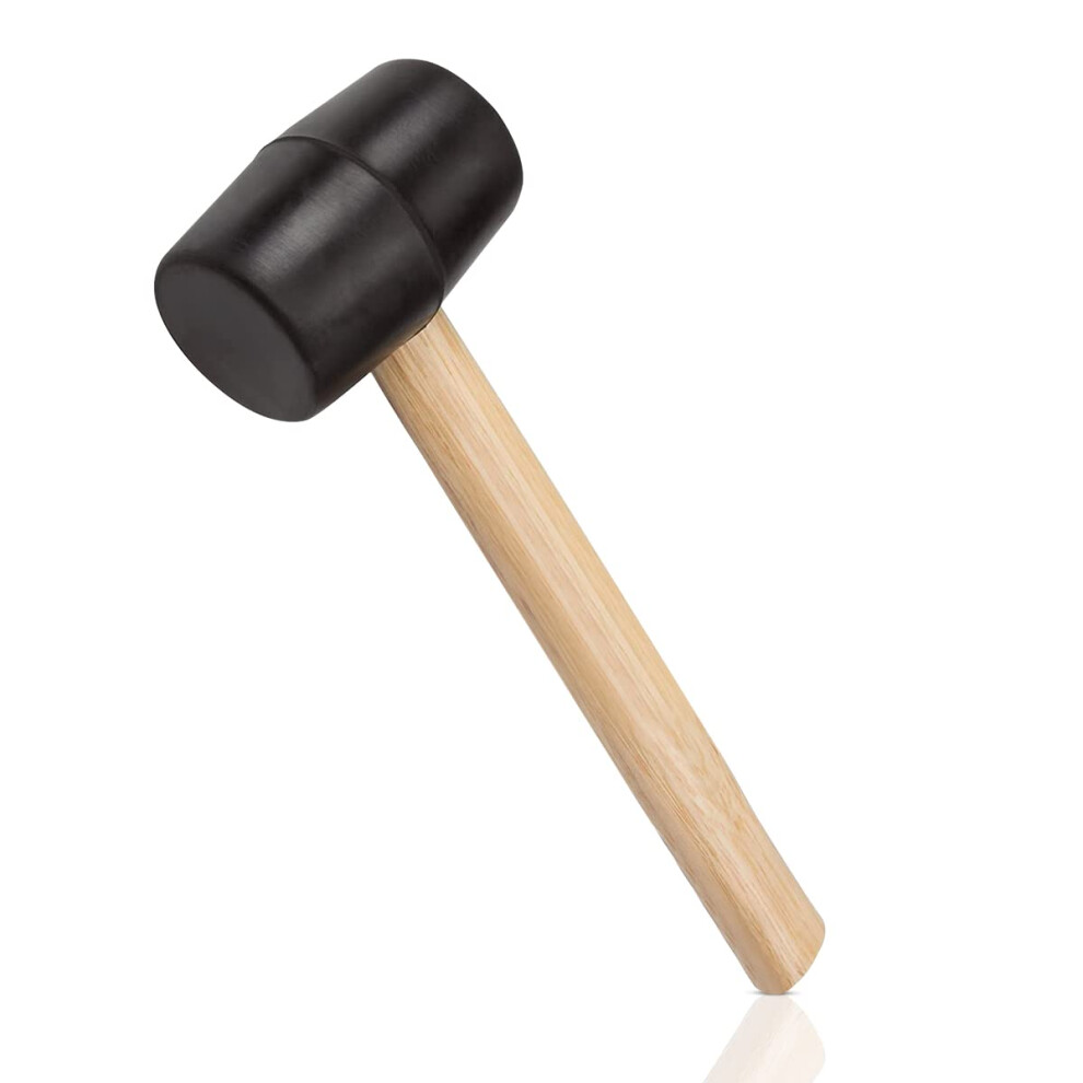 Photos - Hammer Black Large Rubber Mallet 16oz Heavy Duty Rubber  Mallet with Wooden Handle Easy Grip | 450g