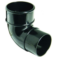 FLOPLAST 68mm Round Gutter Pipe 92.5 Degree Offset Bend - Black - Pack of 2