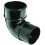 FLOPLAST 68mm Round Gutter Pipe 92.5 Degree Offset Bend - Black - Pack of 2 1