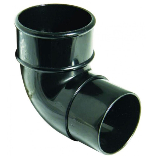 FLOPLAST 68mm Round Gutter Pipe 92.5 Degree Offset Bend - Black - Pack of 2