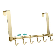 MIAOLLUN Over The Door Hooks Hanger, Moving 6-Hooks, Heavy Duty Over The Door Hanger, Over Door Towel Rack,Door Coat Hanger