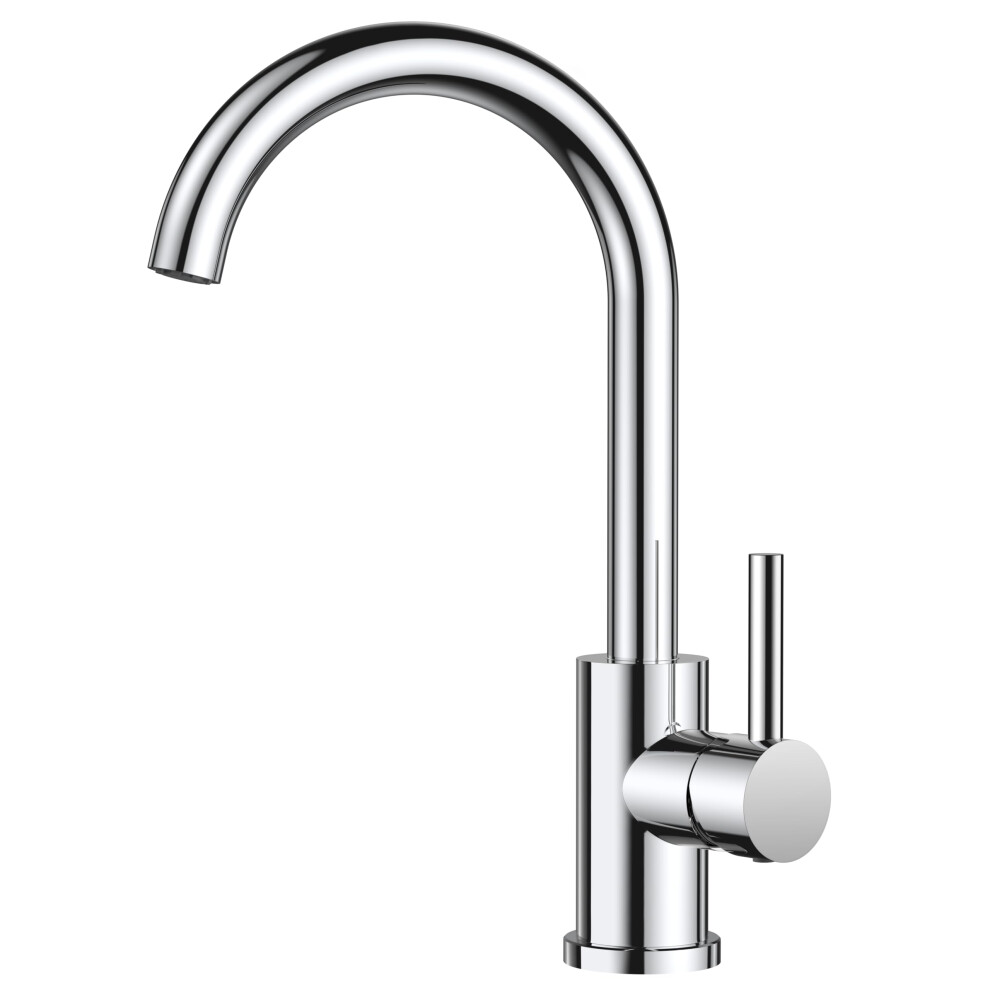 Forious Kitchen Tap, Kitchen Sink Taps Mixer, 360 Swive Stainless Steel Monobloc 1 Hole With Single Lever, Ploished Chrome 5008427216665