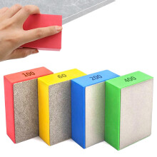 Aobuviou 4pcs Tile Polishing Pad Diamond Hand Polishing Pad Porcelain Sanding Blocks Glass Polishing Kit for Concrete Stone Granite Marble Ceramic