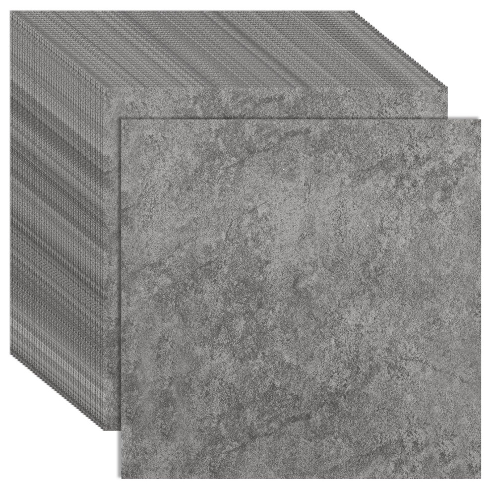 Cyeer 40Pcs Vinyl Floor Tiles Self Adhesive, 30X 30Cm Peel And Stick Grey Self Adhesive Floor Tiles Marble Effect 5051227929679