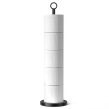 Free-Standing Toilet Roll Holder (with Reserve Function), Stainless Steel Toilet Paper Holder Stand for Spare Rolls Storage