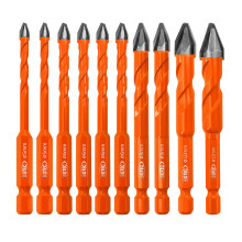 BGTEC High Hardness Skewed Head Eccentric Drill Bits Set-10pcs 5MM*2+6MM*4+8MM*2+10MM+12MM Carbide-Tipped Crooked Drill bit for Wood Plastic Masonry