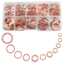 255 Pcs Copper Washer Assorted,11 Sizes Flat Metal Washers Kit For Screws And Bolts,Copper Sealing Gasket Set For Sump Plug,Engine Oil Crush