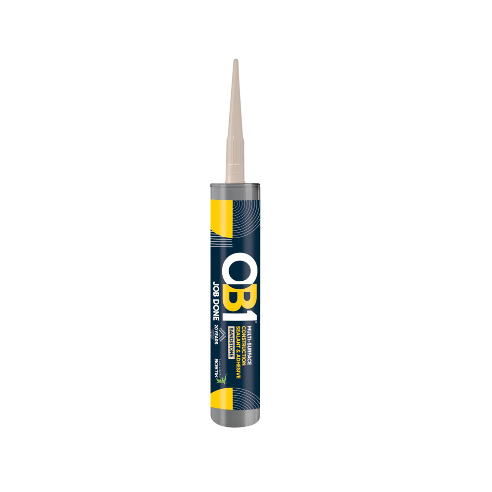 Ob1 Sandstone Multi-Surface Construction Sealant & Adhesive - Hybrid Polymer - Excellent Chemical Resistance - Water & Weather Resistant - 290Ml 5051226981876