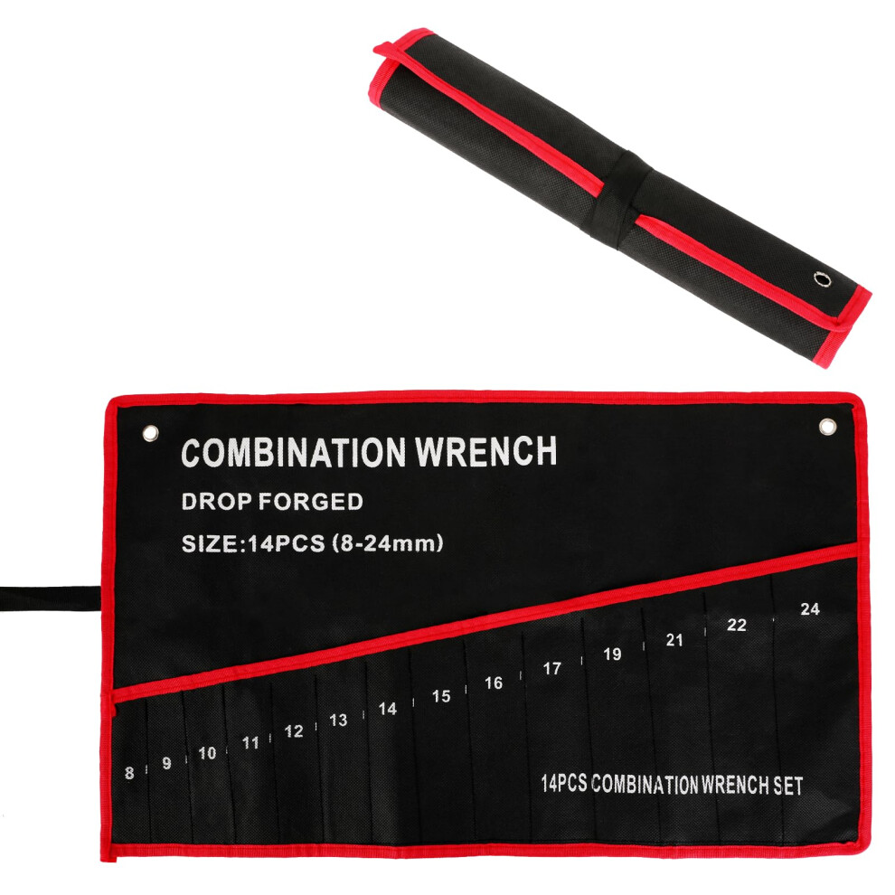 Wrench Roll Up Pouch Wrench Organizer Bag With Handle Wrench Organizer Tool Holder With 15 Pockets 5051226972089