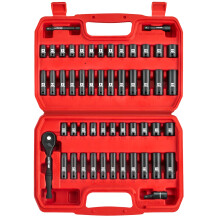 LLNDEI 1/4" Drive Impact Socket Set, 52Pcs Ratchet Wrench Set