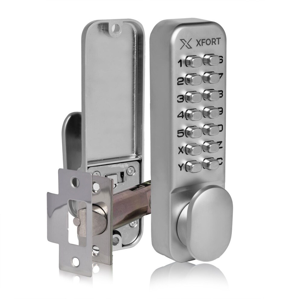 Xfort Digital Door Lock - Satin Chrome Keypad Combination Lock With Optional Hold Back Function 5051227669407