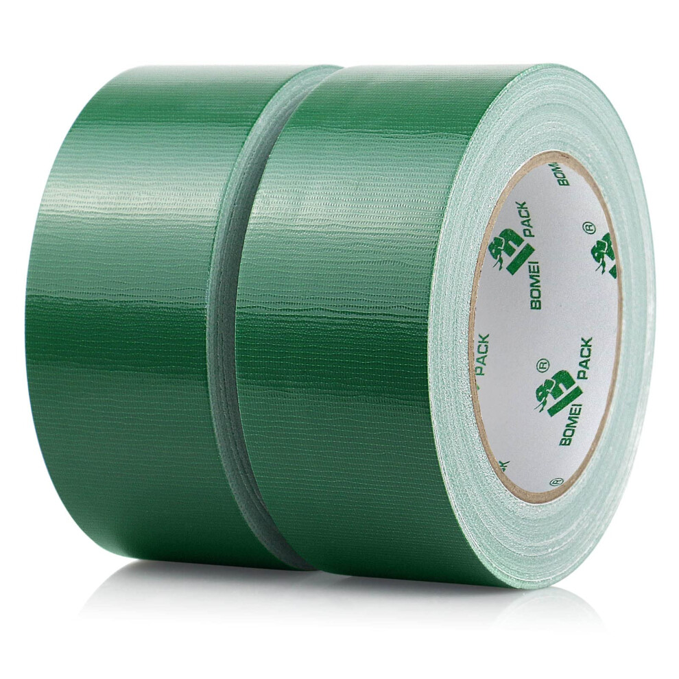 Bomei Pack 2 Packs Green Duct Tape 230Mic Thickness Reinforced Cloth Gaffer Tape 48Mm X 30Y Waterproof For Pipeline Duct Repairing,Heavy Duty 5051226991929