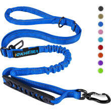 IOKHEIRA Bungee Dog Leash, Anti Pull Dog Leads with Car Seat Belt Buckle, Reflective Thread Dog Leads with Traffic Control Handle, Adjustable Dog Lea