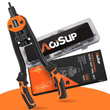 AojSup Rivet Nut Gun, 14" Heavy Duty Rivet Nut Tool, Rivet Nut Pliers Set, Rivnut Tool Kit with 110Pcs Nuts & Metric Mandrels M3 - M12