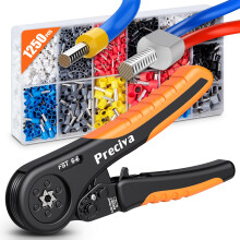 Ratcheting Device Ferrule Crimping Tool Kit,0.08-10mm²(AWG 28-7),Preciva Crimping Tools Set,Ferrule Pliers with 1200 Wire End Ferrule Connectors