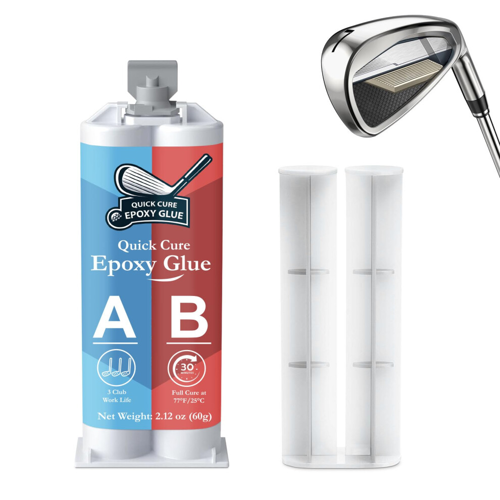 Innovayou Quickly Cure Golf Club Epoxy 2.11Oz, Quick Cure Transparent Durable Golf Epoxy, Used To Repair All Clubs, Heads, Drivers, Putters And Irons 5051226953170