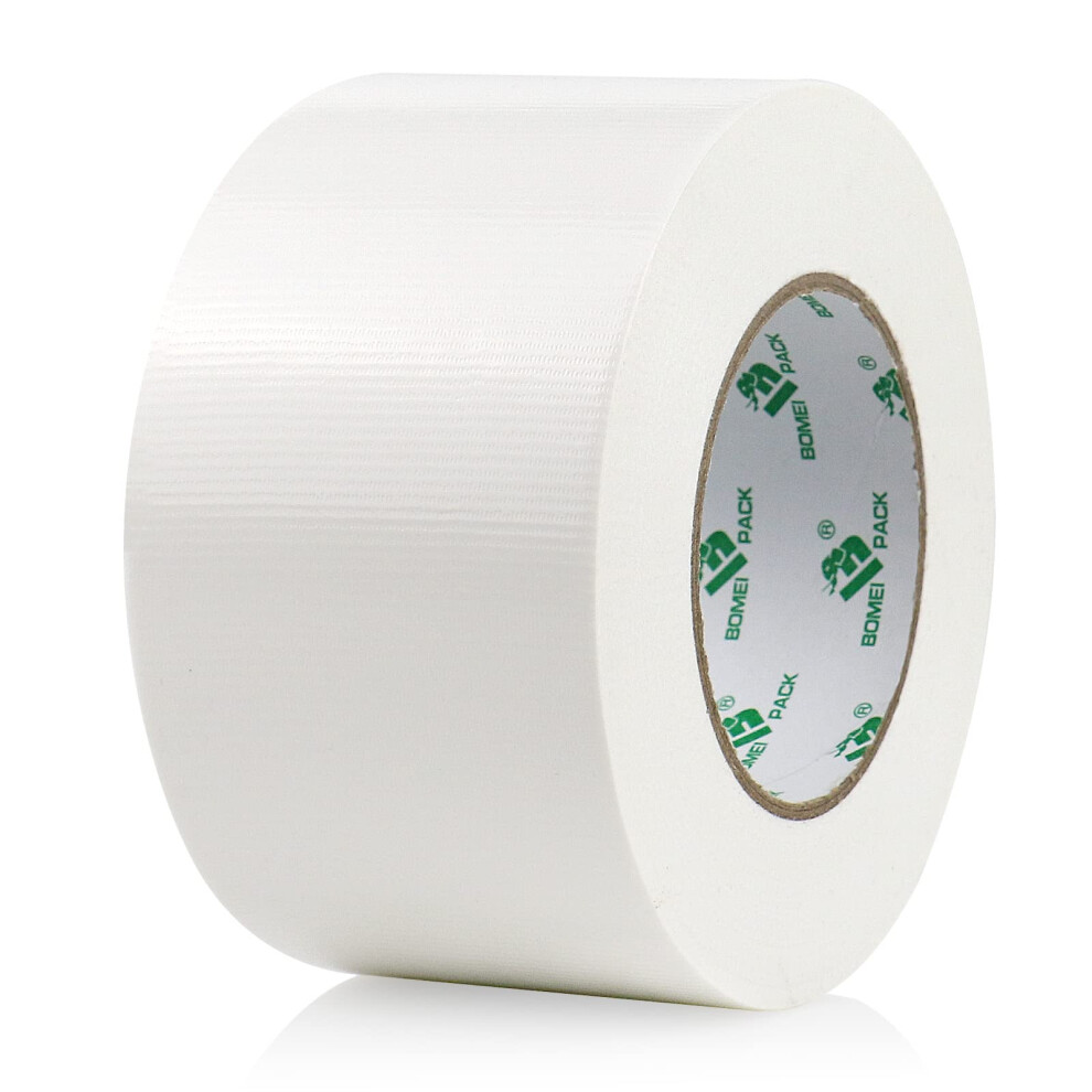 Bomei Pack White Wide Duct Tape Reinforced 75Mm X 50M Heavy Duty Cloth Gaffer Tape For Fixing Repairing,Craft Diy,Book Repair,Carpet Seaming,Box 5051226981685
