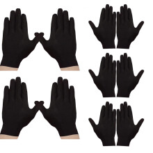 Cosymate 10Pcs Black Cotton Gloves, Soft Thickened Inspection Gloves, Moisturizing Gloves for Dry Hands