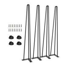 TITECK Hairpin Table Legs Black - 71cm 3 Rod / 10mm, Table Legs For Desk Dining Table DIY Furniture With Screws Heavy Duty Furniture Legs (28")