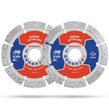 WORKPRO 115 mm Diamond Cutting Disc (4.5") Segmented Blade for Angle Grinder - Concrete, Stone, Masonry, Tile - OSA Safety Certified (1-Pack)