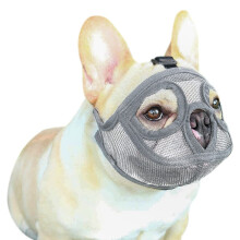 Short Snout Dog Muzzle Adjustable Mesh Bulldog Muzzle Breathable Dog Mouth Cover English French Bulldog Pekingese Shih Tzu Pug for Biting Barking