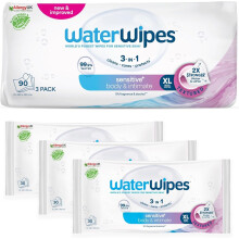 WaterWipes Sensitive+ Body & Intimate Cleansing Wipes, 99.9% Purified