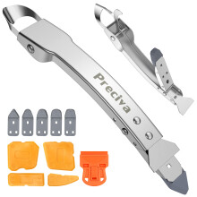 Preciva Sealant Finishing Tool, 11-in-1 Silicone Caulking Kit with Stainless Steel Scraper & Replaceable Silicone Head