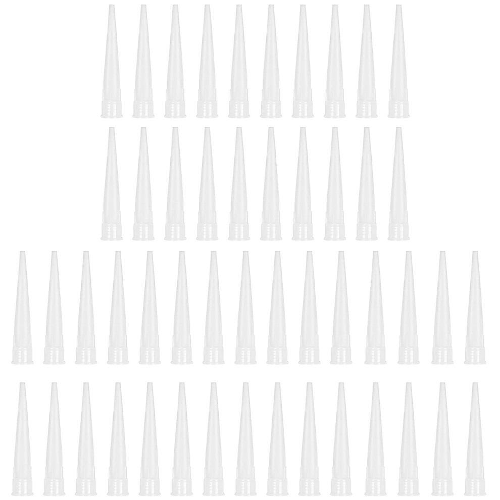 Pack Of 50 Cartridge Tips, Silicone Tips, Silicone Syringe Attachments, Silicone Nozzles For Adhesive Sealant And Cartridge Gun 5051226950926