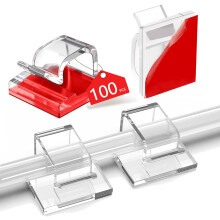Abnii 100PCS Large Cable Clips, Self Adhesive Wire Holder Organizer, Sticky Cable Staples Outdoor Strong Cord Clips for Wall, Desk