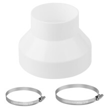 Amentalove Round Ducting Reducer 150mm to 100mm mit Stainless Hose Clips, Reducer for Extractor Bonnet