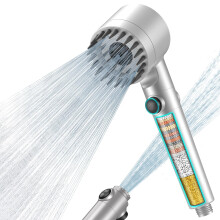 MEKO High Pressure Filter Shower Head for Hard Water UK,1.5m Hose,3+1 Modes